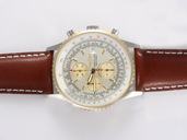 Breitling Navitimer Chronograph Red Gold 42mm 18K Gold Case Grey Dial Watch