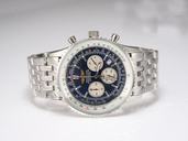 Breitling Navitimer Chronograph Steel Silver Stainless Steel Strap Mens Stainless Steel Bezel Watch