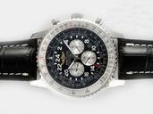 Breitling Navitimer Cosmonaute Steel Mens Black Stainless Steel Strap Watch