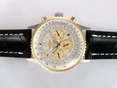 Breitling Navitimer Heritage Yellow Gold Yellow Dial Black Stainless Steel Strap 42mm Watch