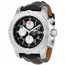 Breitling Super Avenger Black Dial Black Leather Strap Chronograph Men's Watch A1337011-B973BKLT