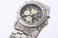 Breitling Super Avenger Chronograph A13370 Black Dial 46mm White Stainless Steel Strap Watch