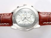 Breitling Super Ocean A17323 Stainless Steel Bezel Brown Crocodile Leather Strap Midsize Watch