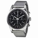 Breitling Transocean Black Chronograph Dial Stainless Steel  Men's Watch AB015212-BA99SS