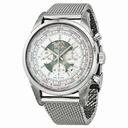 Breitling Transocean Chronograph Unitime Automatic Silver Dial Men's Watch AB0510U0-A732SS