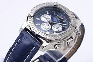 Breitling Windrider Chronomat Evolution Steel 44mm Blue Cow Leather Strap Watch