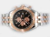 Breitling Windrider Chronomat Evolution Two-Tone Round Black Dial Quartz Chronograph Watch
