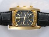 Bvlgari Assioma AA44C13GLDCH Mens Black Cow Leather Strap Rectangle Watch