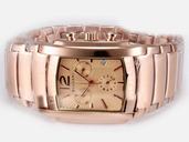 Bvlgari Assioma AA44C13GLDCH Mens Rose Gold Case Square Watch