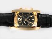 Bvlgari Assioma AA44C13GLDCH Mens Square Black Cow Leather Strap Watch
