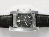Bvlgari Assioma AA44C14SLDCH Mens 44mm Black Cow Leather Strap Watch