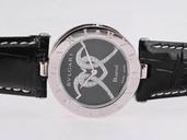 Bvlgari B.Zeroi BZ35BHSL Womens Round Black Cow Leather Strap Watch