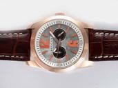 Bvlgari Diagono AC38BTAVD/SLN Mens Brown Cow Leather Strap Round Watch