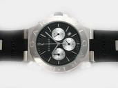 Bvlgari Diagono AC38TAVD/SLN Black Rubber Strap Round Black Dial Watch