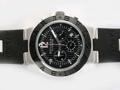 Bvlgari Diagono AC44BTAVD/SLN 44mm Black Dial Black Rubber Strap Watch