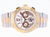Bvlgari Diagono CH35WSGDAuto Mens 35mm Silver 18k Gold Strap Watch