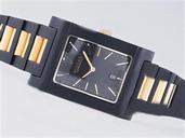 Bvlgari Rettangold RT45BRSVD Black Dial PVD Case PVD Bezel Watch
