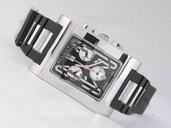Bvlgari Rettangold RTC49BRSVD Mens Rectangle Stainless Steel Case Watch