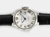 Cartier Ballon Bleu de Cartier W6920055 42mm Black Crocodile Leather Strap White Dial Watch