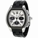 Cartier Roadster Chronograph Silver Dial Black Rubber Automatic Men's Watch W6206020