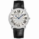 Cartier Ronde Louis Diamond Pave 18 kt White Gold Men's Watch WR007004