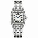 Cartier Santos Demoiselle Silver Dial White Gold Diamond Ladies Watch WF9010YC