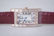Cartier Tank w2603156 Mens Red Crocodile Leather Strap Rectangle Watch
