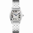 Cartier Tortue Silvered guilloche Dial 18 Carat White Gold Ladies Watch W1556365