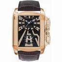 Chopard Dual Time Zone Black Dial Rose Gold Leather Men's Watch 162286-5001