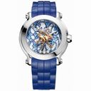 Chopard Happy Animal World Blue and White Floating Diamond Dial Ladies Watch 128707-3004
