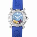 Chopard Happy Fish Blue Dial Blue Leather Strap Ladies Quartz Watch 278924-2001