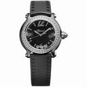 Chopard Happy Sport Black Dial Ceramic Diamond Ladies Watch 288507-9003