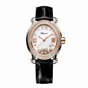 Chopard Happy Sport Floating Diamonds 18 kt Rose Gold Bezel Ladies Watch 27/8546-6002