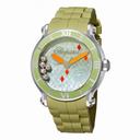 Chopard Happy Sport Green Mother Of Pearl Green Rubber Floating Diamonds Ladies Watch 288524-3003
