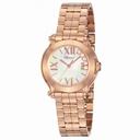 Chopard Happy Sport Mother Of Pearl Dial 18kt Rose Gold Floating Diamond Ladies Watch 274189-5003
