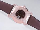 Chopard Happy Sport Round 277473-5001 Diamond Bezel Brown Cow Leather Strap Brown Dial Watch
