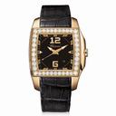 Chopard Two O Ten Black Dial Diamond Black Leather Ladies Watch 137468-5001