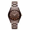 Emporio Armani Brown Dial Brown Ceramic Ladies Watch AR1445