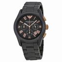Emporio Armani Ceramica Chronograph Black Dial Black Ceramic Men's Watch AR1410