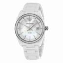 Emporio Armani Ceramica Mother Of Peal Dial Whire Ceramic Quartz Ladies Watch AR1497