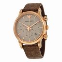 Emporio Armani Chronograph Brown Dial Brown Leather Men's Watch AR1809