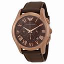 Emporio Armani Chronograph Brown Dial Brown Leather Strap Men's Watch AR1701