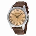 Emporio Armani Classic Amber Dial Bron Leather Men's Watch AR1704