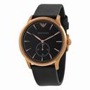 Emporio Armani Classic Black Dial Black Leather Strap Men's Watch AR1798