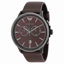 Emporio Armani Classic Chronograph Aubergine Dial Leather Men's Watch AR1795