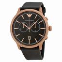 Emporio Armani Classic Chronograph Black Dial Black Leather Men's Watch AR1792