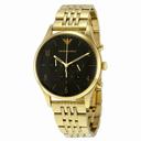 Emporio Armani Classic Black Dial Gold-tone Stainless Steel Men's Watch AR1893