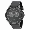 Emporio Armani Classic Chronograph Black Dial Grey Leather Men's Watch AR1794
