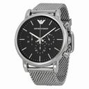 Emporio Armani Classic Chronograph Black Dial Stainless Steel Mesh Men's Watch AR1808