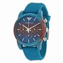 Emporio Armani Classic Chronograph Blue and Purple Degrade Dial Blue Silicone Men's Watch AR1062